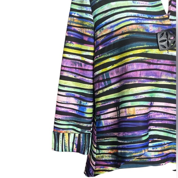 JOSEPH RIBKOFF Multicolored Rainbow Striped Textured Classic Blazer Size 8 - Picture 8 of 12